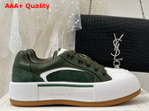 Alexander McQueen Tread Slick Lace Up in Green Calf Leather and Suede Leather Replica