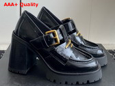 Alexander Wang Carter 95 Platform Box Calf Leather Loafer in Black Replica