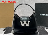 Alexander Wang W Legacy Micro Hobo Bag in Black Leather with Silver Metal W Replica