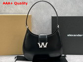 Alexander Wang W Legacy Small Hobo Bag in Black Leather with Silver Metal W Replica