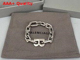 Balenciaga B Chain Thin Bracelet in Silver Replica
