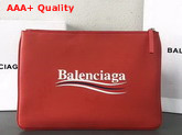 Balenciaga Everyday Pouch M Red Natural Leather Replica