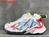 Balenciaga Runner Sneaker in White Red Blue and Pink Mesh and Nylon Replica