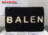 Balenciaga Shearling Pouch in Black Replica