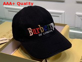 Burberry Baseball Cap Black Cotton Canvas Embroidered Logo Replica