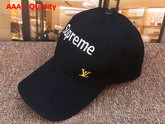 Louis Vuitton Baseball Hat with Embroidered Supreme Black Replica