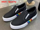 Burberry Bio Based Sole Leather Slip On Sneakers in Black Calf Leather Replica