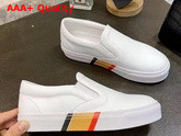 Burberry Bio Based Sole Leather Slip On Sneakers in Optic White Calf Leather Replica