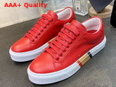 Burberry Bio Based Sole Leather Sneakers in Bright Red Calf Leather Replica