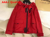 Burberry Boys Hooded Jacket in Red Replica