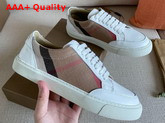 Burberry House Check and Leather Sneakers Optic White Replica