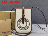 Burberry Logo Graphic Canvas and Leather Phone Case with Strap Natural Replica