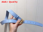 Burberry Monogram Motif Leather Belt Light Blue Replica