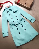 Burberry Sandringham Fit Cashmere Trench Coat Dusty Mint for Sale