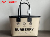 Burberry Small London Tote Bag in Cotton and Leather Replica