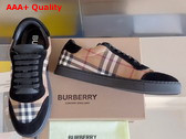Burberry Vintage Check Cotton and Suede Sneakers in Brich Brown for Men Replica