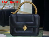 Mary Katrantzou x Bvlgari Top Handle Bag in Soft Matelasse Black Nappa Leather Replica