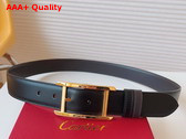 Cartier Belt Tank De Cartier Belt in Black and Brown Cowhide Leather with Golden Finish Ardillon Buckle Replica