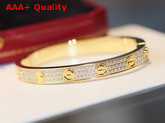 Cartier Love Bracelet Diamond Paved Yellow Gold Replica