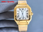 Cartier Santos de Cartier Watch Large Model Automatic Movement Yellow Gold Replica
