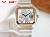 Cartier Santos de Cartier Watch Large Model Hand Wound Mechanical Movement Steel and Rose Gold Replica