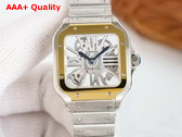 Cartier Santos de Cartier Watch Large Model Hand Wound Mechanical Movement Steel and Yellow Gold Replica