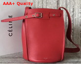 Celine Big Bag Bucket with Long Strap in Pop Red Smooth Calfskin Replica