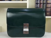 Celine Box in Green Smooth Calfskin with Silver Hardware For Sale