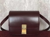 Celine Classic Box Small Size Bordeaux Smooth Calf Leather For Sale