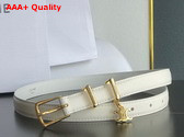 Celine Elegant Charm 1 Belt in White Smooth Calfskin Replica