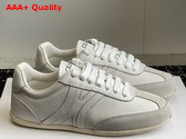 Celine Jogger Low Lace Up Sneaker in Calfskin and Suede Calfskin Optic White and Grey Replica
