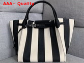 Celine Medium Big Bag in Large Striped Textile Black and White Replica