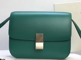Celine Medium Box Bag Turquoise Box Calfskin Silver Hardware For Sale