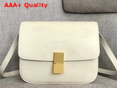 Celine Medium Classic Bag in White Box Calfskin Replica