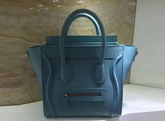 Celine Nano Luggage Shoulder Bag in Light Blue Grained Calfskin For Sale