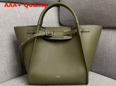 Celine Small Big Bag with Long Strap in Army Green Smooth Calfskin Replica