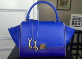 Celine Small Trapeze Handbag in Blue Smooth Calfskin for Sale