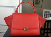 Celine Small Trapeze Handbag in Red Smooth Calfskin for Sale