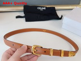 Celine Small Western Belt in Tan Natural Calfskin with Gold Finishing Metal Replica