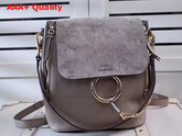 Chloe Faye Backpack in Motty Grey Smooth and Suede Calfskin Replica