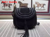 Chloe Hudson Bag in Suede Leather with Tassel Black Replica