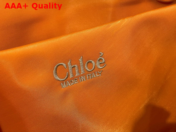 Chloe Large Woody Tote Bag in Golden Yellow Recycled Nylon with Chloe Logo Replica