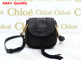 Chloe Mini Hudson Bag In Smooth Calfskin With Suede Calfskin Tassel Black Replica