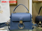 Chloe Mini Tess Day Bag in Grained and Shiny Calfskin Blue Replica