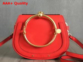 Chloe Nile Bracelet Bag in Red Smooth and Suede Calfskin Replica