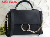 Chloe Small Faye Day Bag in Black Smooth and Suede Calfskin Replica