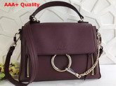 Chloe Small Faye Day Bag in Smooth and Suede Calfskin Carbon Brown Replica