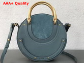 Chloe Small Pixie Bag Cloudy Blue Suede and Smooth Calfskin Replica