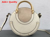 Chloe Small Pixie Bag Ivory Suede and Smooth Calfskin Replica