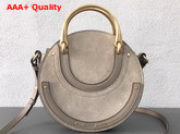 Chloe Small Pixie Bag in Motty Grey Suede and Smooth Calfskin Replica